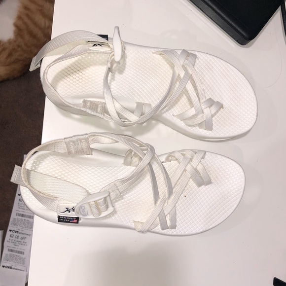 white chaco sandals